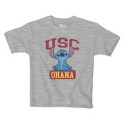 USC Trojans Youth Disney Heather Gray Ohana Stitch T-Shirt